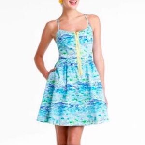 Lilly Pulitzer 🏝️ high tide toile blue dress size 2 beach print